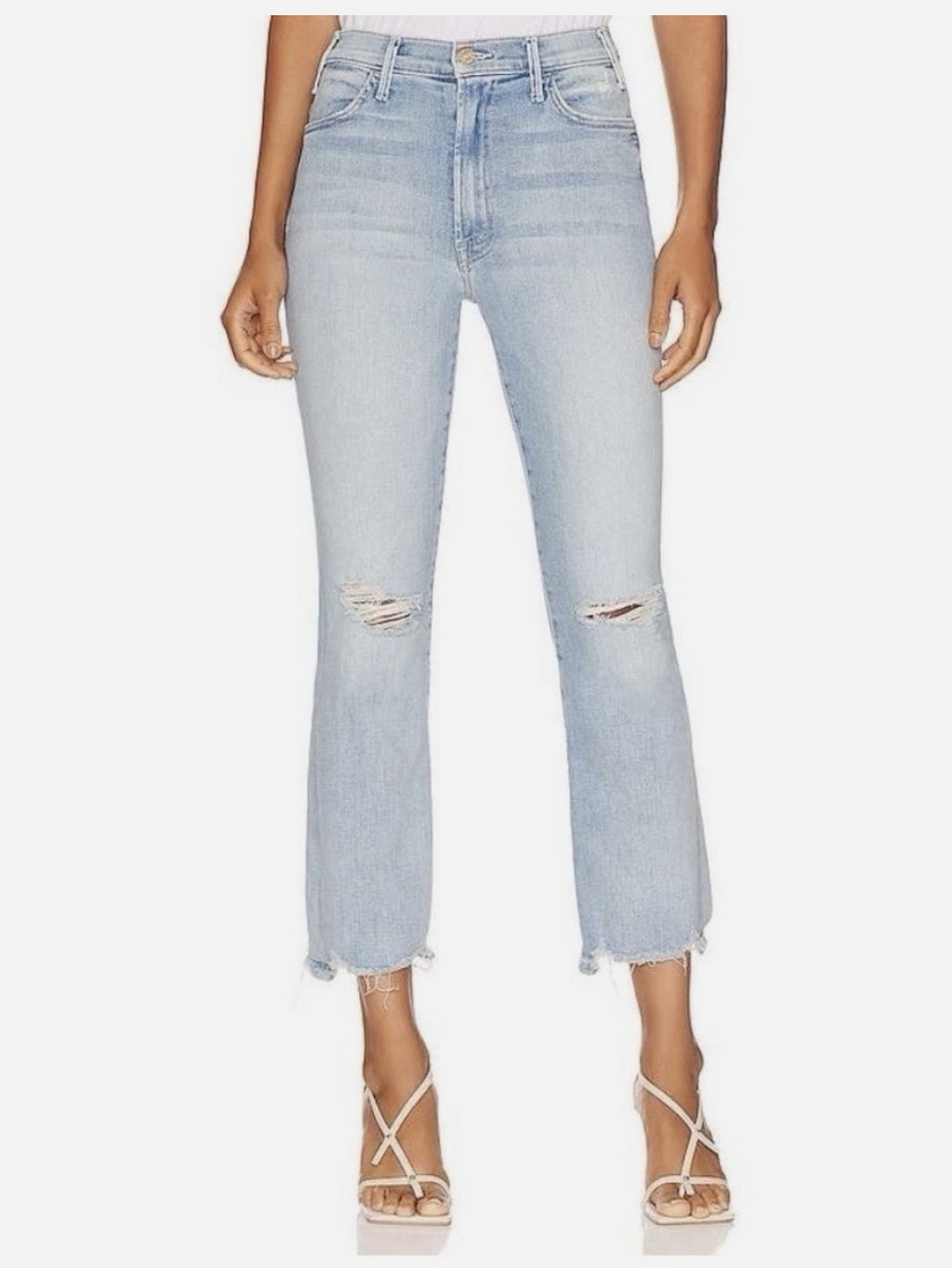 MOTHER The Hustler Ankle Chew Distressed Jeans